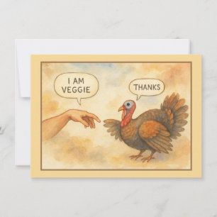 Grappige Vegetarische Thanksgiving Kaart