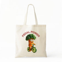 Grappige Veggie Rider Design Canvas tas