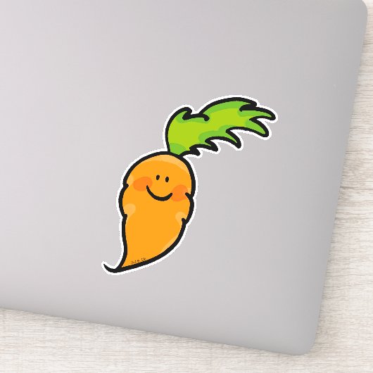 Grappige veggie wortel cartoon sticker (Detail)