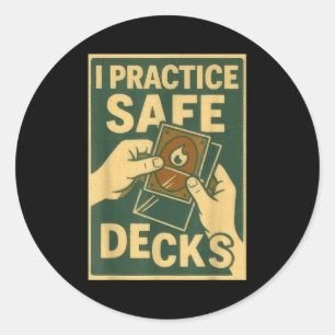 Grappige Veilige Decks Ruilkaartspel Pun Humor Ronde Sticker