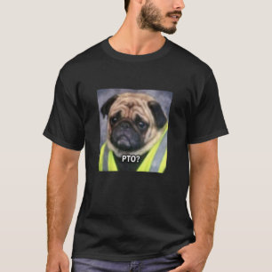Grappige Verdrietige Pug Wazig Meme Baan Humor Fot T-shirt
