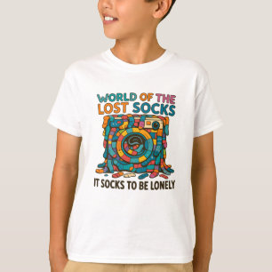 Grappige verdwenen Sokken wereld vermist maar niet T-shirt