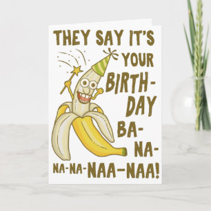Grappige Verjaardag Banaan Cartoon Humor Uniek Kaart