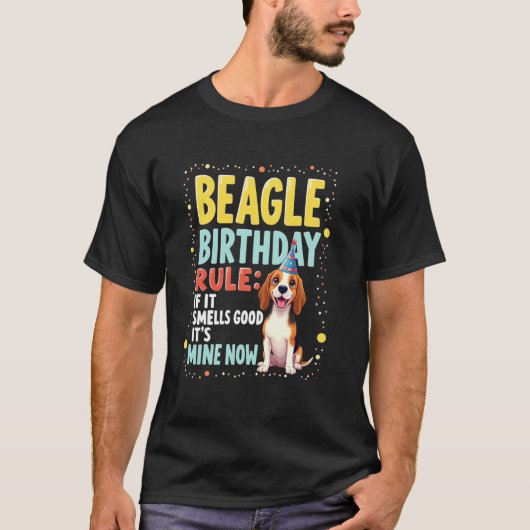 Grappige verjaardag Beagle hond T-shirt (Voorkant)