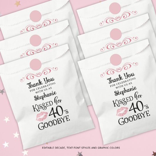 Grappige verjaardag dank je kuste haar decennium a bedankzakje