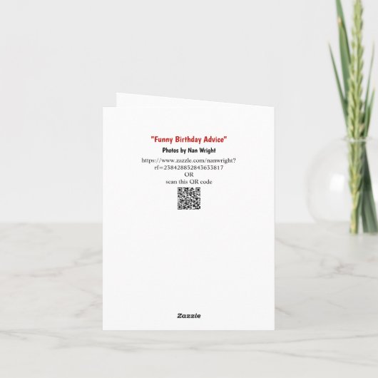 Grappige Verjaardag Feiten en Advies Kaart (Achterkant)