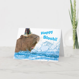 Grappige verjaardag Happy Sloshi Capybara Kaart