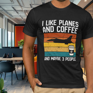 Grappige verjaardag Ik hou van vliegtuigen Koffie T-shirt