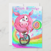Grappige Verjaardag Kaart Varken Fietser Licks Lol