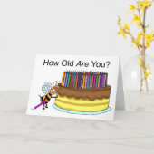 Grappige Verjaardag Kaart: Verjaardag Kaars Bijenw Kaart (Gele Bloem)