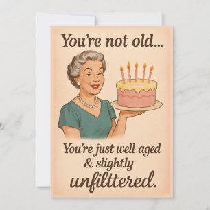 Grappige  Verjaardag Kaart voor Vrouwen-Retro Sass