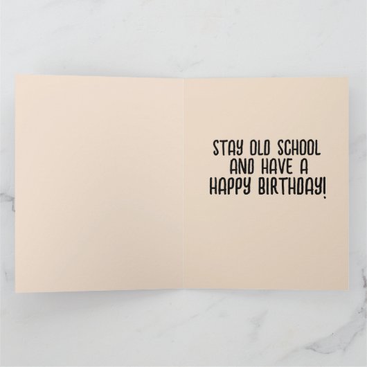 GRAPPIGE VERJAARDAG OUDE SCHOOL WENKBRAUWEN RETRO  BEDANKKAART (Binnen)