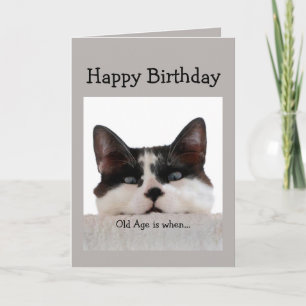 Grappige Verjaardag Ouderdom Over The Hill, Cat Hu Kaart