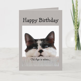 Grappige Verjaardag Ouderdom Over The Hill, Cat Hu Kaart