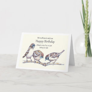 Grappige verjaardag van Groep Musvogel Kaart