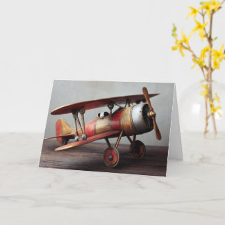 Grappige Verjaardag Vintage Tweedekker Vliegtuig C Kaart