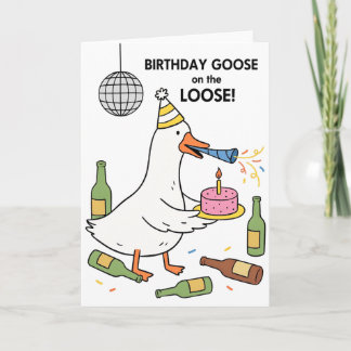 Grappige Verjaardagsgans op Vrije Voeten Feest Kaart