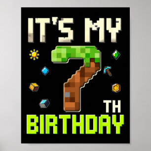 Grappige Verjaardagsjongen Het Is Mijn 7e Verjaard Poster