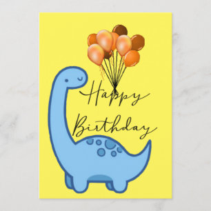 Grappige verjaardagskaart Blauwe dinosaurus Kaart