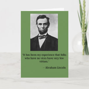 Grappige verjaardagskaart met Abe Lincoln Kaart