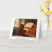 Grappige verjaardagskaart met hond en piano kaart (Gele Bloem)