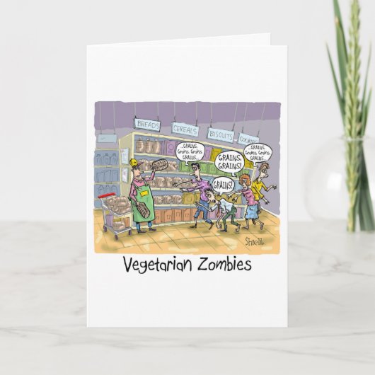 Grappige verjaardagskaart met - Vegetarische zombi Kaart (Voorkant)