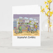 Grappige verjaardagskaart met - Vegetarische zombi Kaart (Gele Bloem)