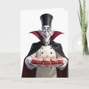Grappige Verjaardagskaart voor een Vampire Chef Feestdagen Kaart