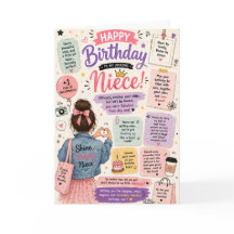 Grappige verjaardagskaart voor nichtje Cute Roze M