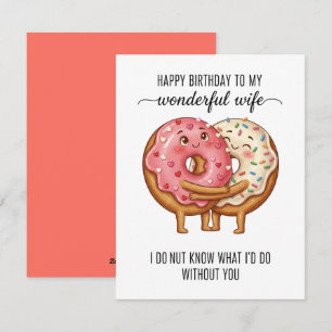 Grappige Verjaardagskaart voor Vrouw Donut Puns Li Feestdagenkaart