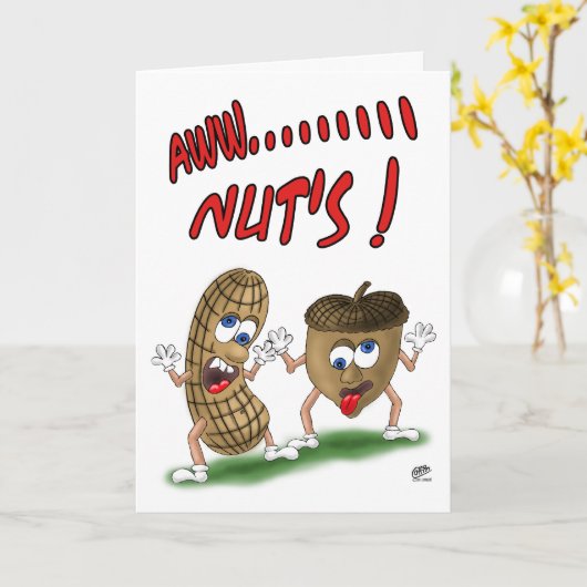 Grappige verjaardagskaarten: Aw Nuts Kaart (Gele Bloem)
