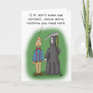Grappige verjaardagskaarten: blijf lopen kaart