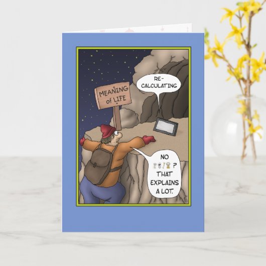 Grappige verjaardagskaarten: levenslessen kaart (Gele Bloem)