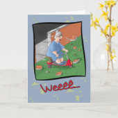 Grappige verjaardagskaarten: Scooter Fun Kaart (Gele Bloem)