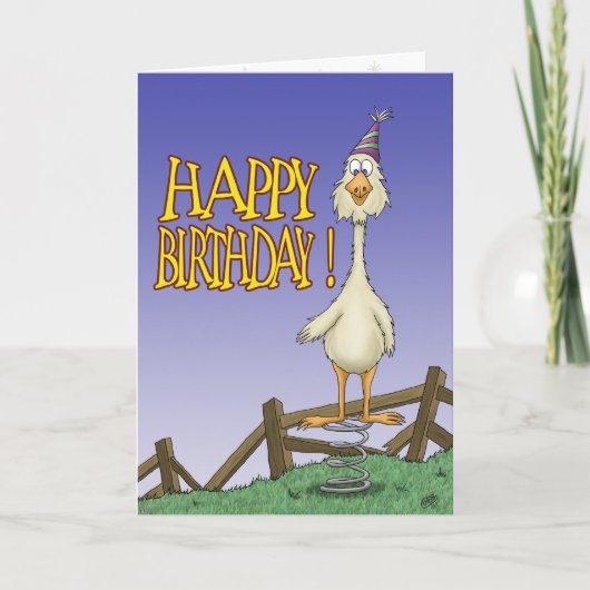 Grappige verjaardagskaarten: Spring Chicken 2 Kaart (Voorkant)