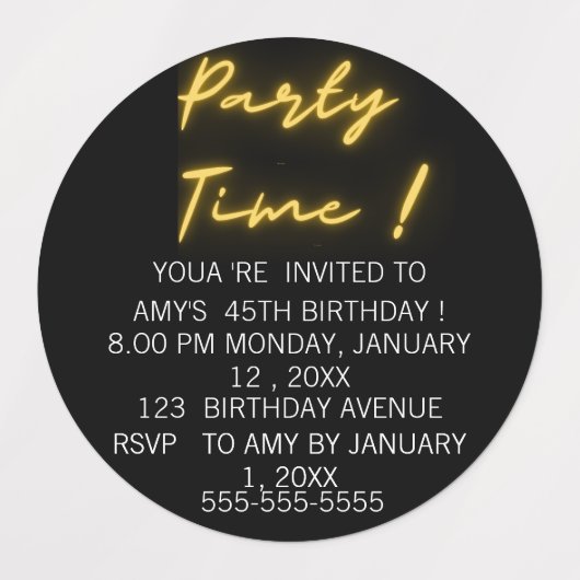 Grappige verjaardagslabels labels (Design 2)