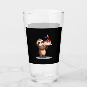 Grappige verjaardagstaart met luiaardkostuum voor glas