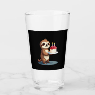 Grappige verjaardagstaart met luiaardkostuum voor glas
