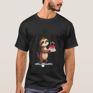 Grappige verjaardagstaart met luiaardkostuum voor t-shirt