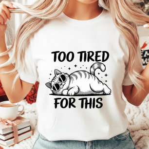 Grappige Vermoeide Kat met Zonnebril Sassy Dames T-shirt