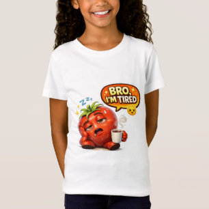 Grappige Vermoeide Tomaat Bro Ik Ben Moe Cute Slap T-shirt