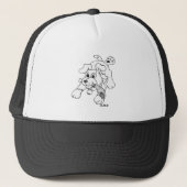 Grappige verontrustende Hond met Hand Houtskool Te Trucker Pet (Voorkant)