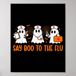 Grappige verpleegkundige geest Halloween-vaccin ze Poster