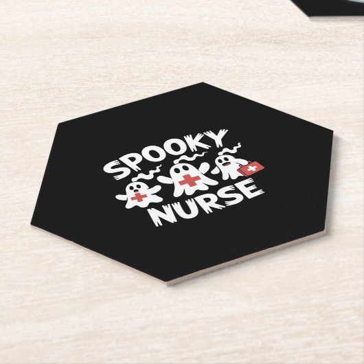 Grappige Verpleegster Halloween Kartonnen Onderzetters (Schuin)