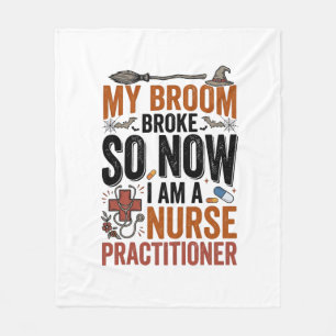 Grappige verpleegster heks Halloween ontwerp_1 Fleece Deken