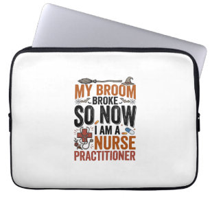 Grappige verpleegster heks Halloween ontwerp_1 Laptop Sleeve