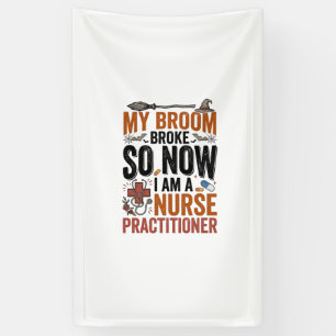 Grappige verpleegster heks Halloween-ontwerp_1 Spandoek