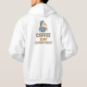 Grappige verpleegster hoodie – Koffie is mijn comm (Achterkant)