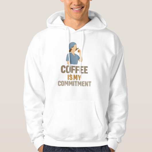 Grappige verpleegster hoodie – Koffie is mijn comm (Voorkant)