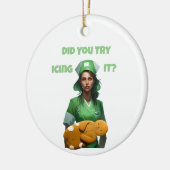 Grappige Verpleegster Icing It Thunder_Cove Keramisch Ornament (Links)